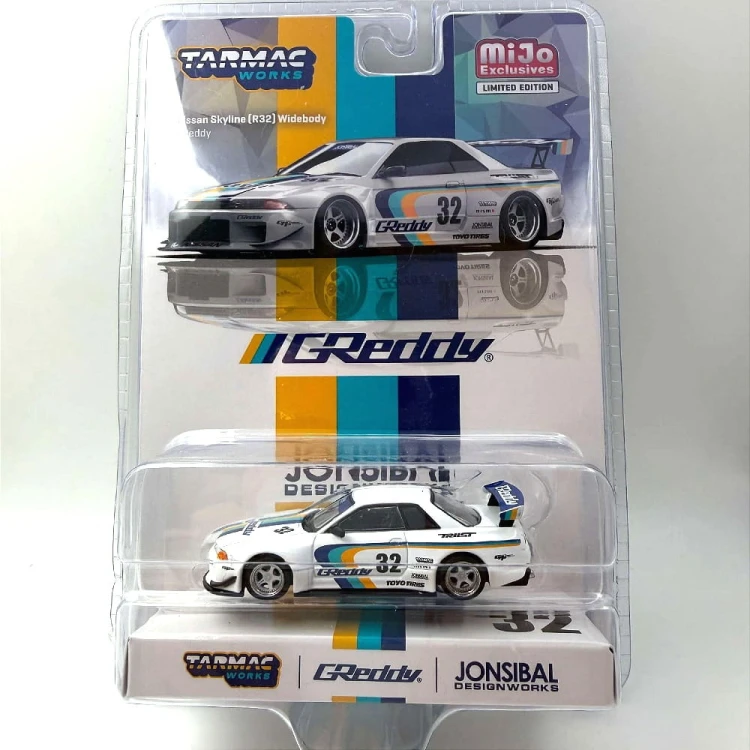Tarmac Works Nissan Skyline R32 Widebody GReddy Jonsibal Designworks 1:64 przód