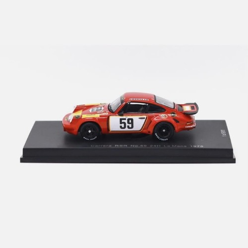 Spark Porsche 911 Carrera RSR - 24h Le Mans 1975 Gelo Racing Team - Schenken / Ganley # 59 1:64 bok
