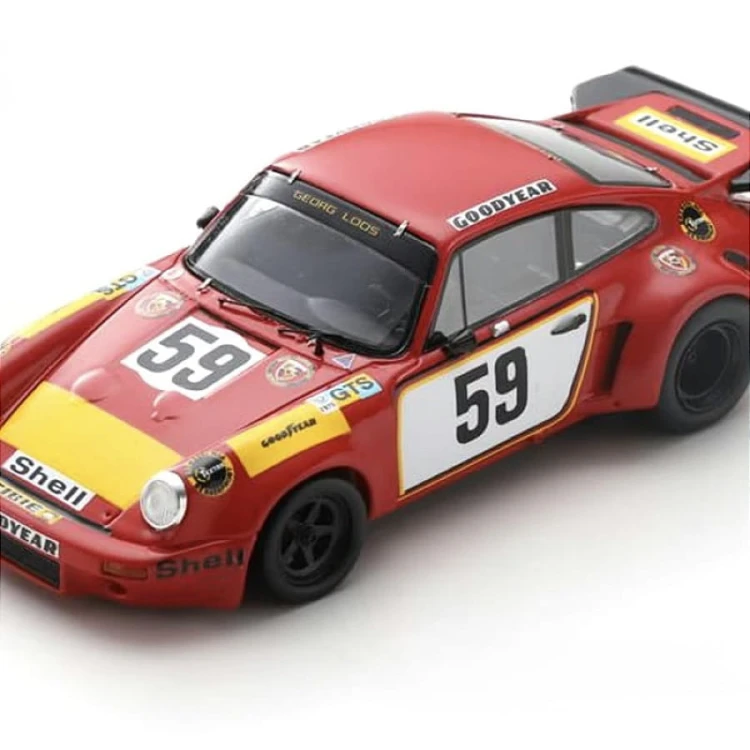 Spark Porsche 911 Carrera RSR - 24h Le Mans 1975 Gelo Racing Team - Schenken / Ganley # 59 1:64 pzód detal
