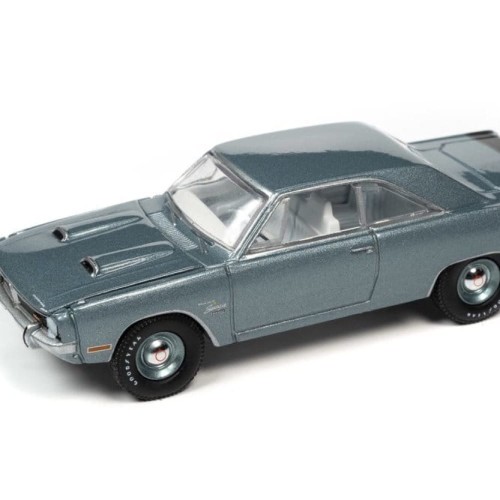 Auto World 1971 Dodge Dart Swinger 340 Special, light gunmetal poly with black rear stripe 1:64 przód
