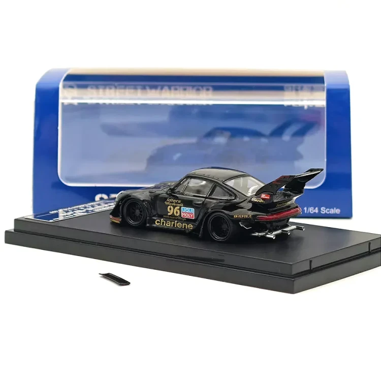 Street Weapon RWB 993 Charlene High Tail Wing #96 Black 1:64 tył