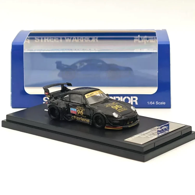 Street Weapon RWB 993 Charlene Low Tail Wing #96 Black 1:64 przód
