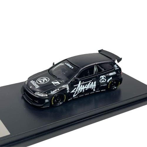 FUJI Honda CIVIC EG6 Pandem black stussy 1:64 przód detal