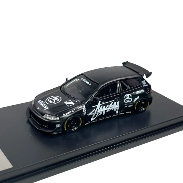 FUJI Honda CIVIC EG6 Pandem black stussy 1:64 przód detal