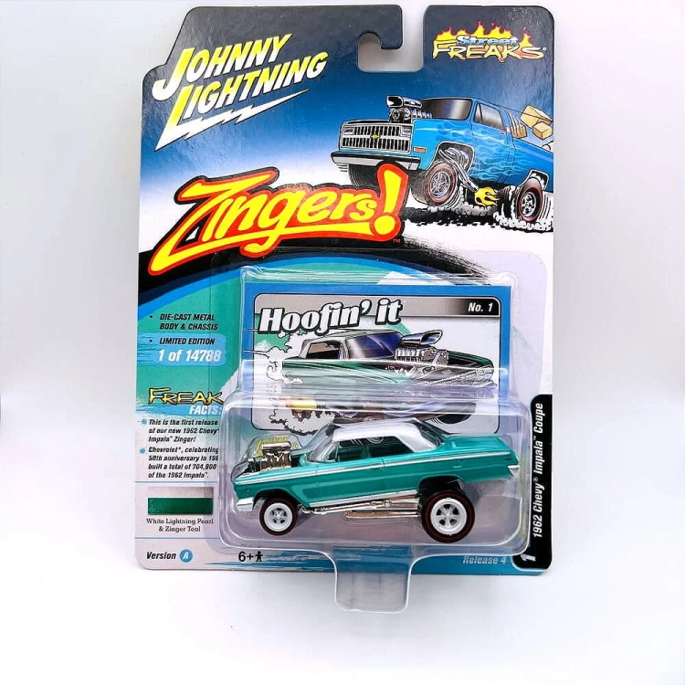 Johnny Lightning Chevy 1962 Impala Copue Zinger Turkus 1:64 przód