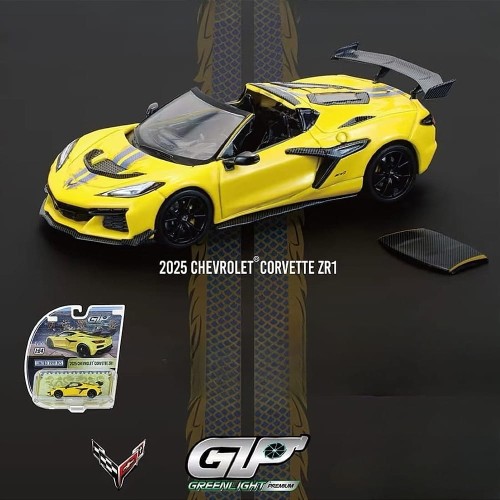 Greenlight Chevrolet Corvette ZR1 Yellow HEC 2025 Limited Edition 1999 PCS Premium Edition 1:64 przód