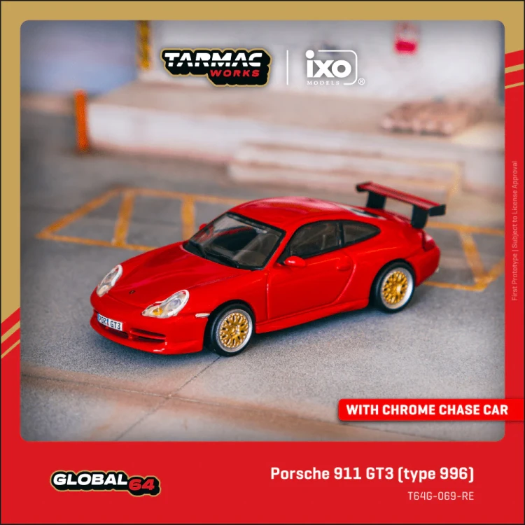 Tarmac Works Porsche 911 GT3 996 Red 1:64 bok