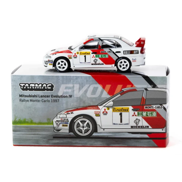 Tarmac Works  Mitsubishi Lancer Evolution IV Rallye Monte-Carlo 1:64 box