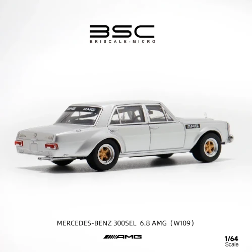 BSC Mercedes Benz 300SEL W109 AMG Silver 1:64 tył