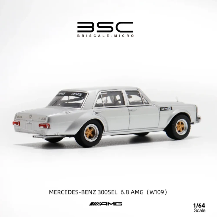 BSC Mercedes Benz 300SEL W109 AMG Silver 1:64 tył
