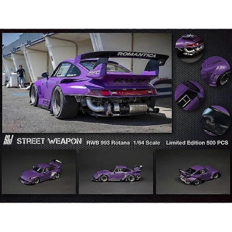 Street Weapon Porsche 911 RWB 993 Matte Purple 1:64 plakat