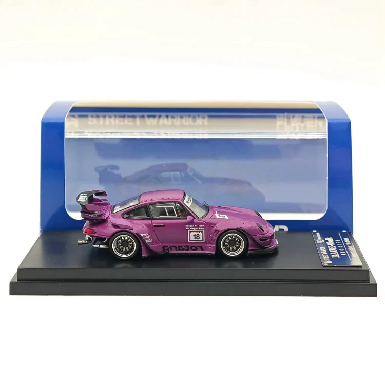 Street Weapon Porsche 911 RWB 993 #18 Racing Matte Purple 1:64 bok