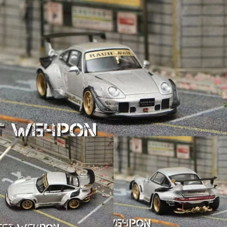Street Weapon Porsche 911 RWB 993 Ghost Player Silver 1:64 plakat
