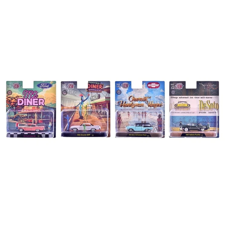 M2 Machines 67500-16 Auto-News Release 16 Set 4 Auta + Figurki 1:64 zestaw