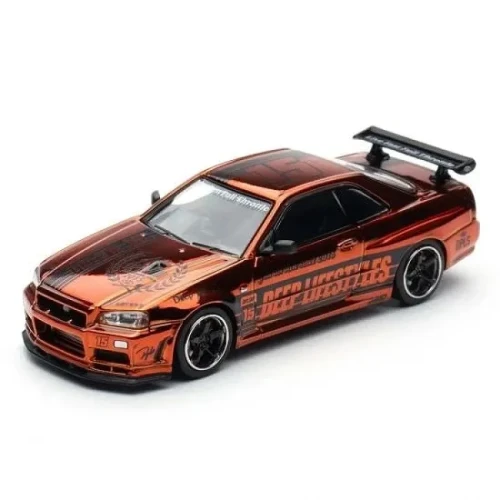 INNO64 X DPLS Skyline R34 DPLS 10TH ANNIVERSARY chrome orange 1:64 przód
