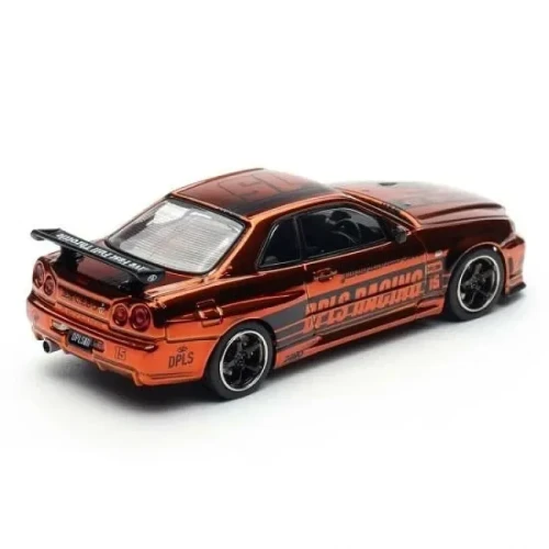 INNO64 X DPLS Skyline R34 DPLS 10TH ANNIVERSARY chrome orange 1:64 tył