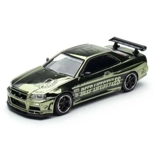 INNO64 X DPLS Skyline R34 DPLS 10TH ANNIVERSARY chrome Green 1:64 przód