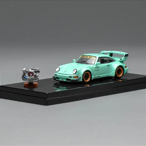 PREORDER Motorhelix Porsche 911 964 RWB Tiffany Blue 1:64 przód