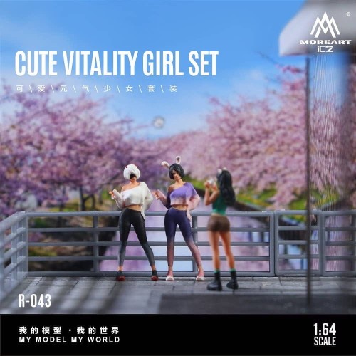 MoreArt Figurki Cute Vitality Girl Set 1:64 resin przód scena