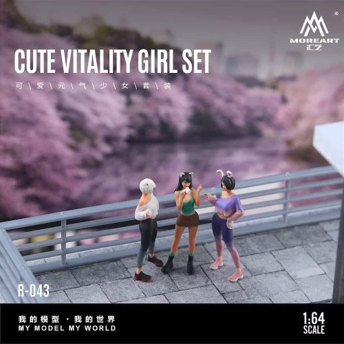 MoreArt Figurki Cute Vitality Girl Set 1:64 resin góra scena