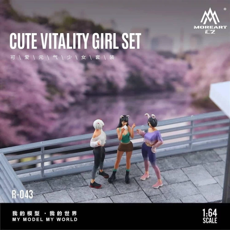 MoreArt Figurki Cute Vitality Girl Set 1:64 resin góra scena
