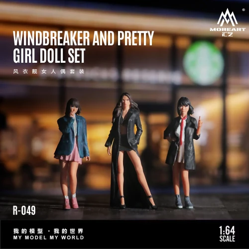MoreArt Figurki WINDBREAKER AND PRETTY GIRL DOLL SET 1:64 przód