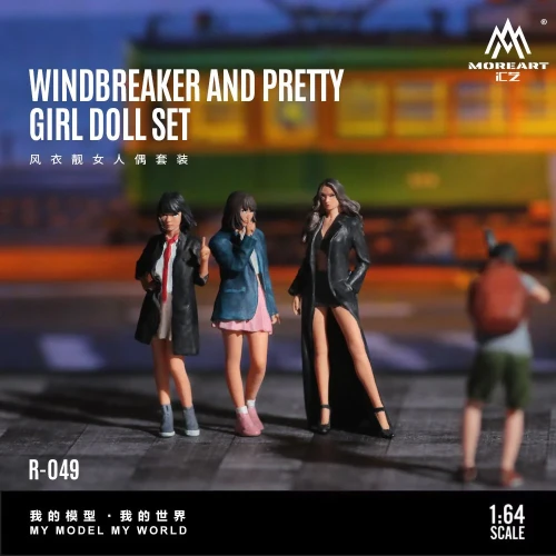 MoreArt Figurki WINDBREAKER AND PRETTY GIRL DOLL SET 1:64 przód scena