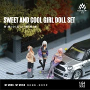 MoreArt Figurki SWEET AND COOL GIRL DOLL SET 1:64 przód scena
