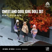 MoreArt Figurki SWEET AND COOL GIRL DOLL SET 1:64 góra scena