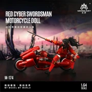 MoreArt Red Cyber Swordsman Motorcycle 1:64 przód scena