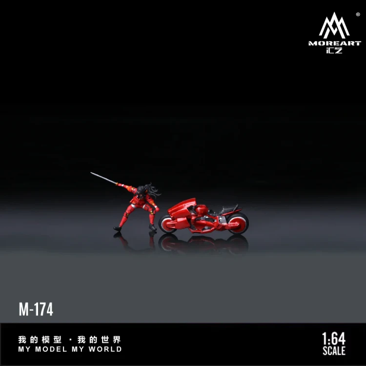 MoreArt Red Cyber Swordsman Motorcycle 1:64 bok