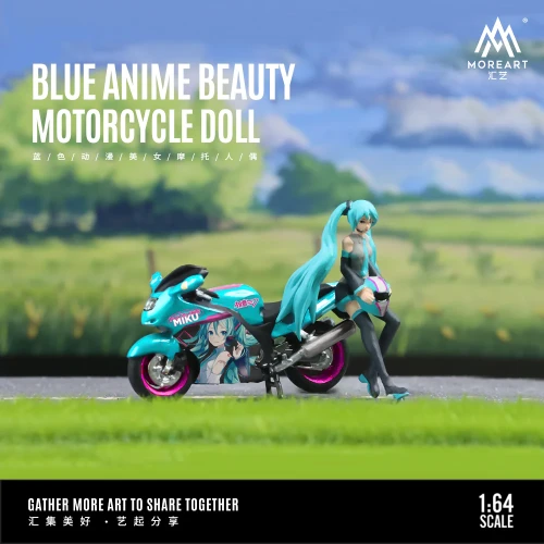 MoreArt Anime Beauty Motorcycle Doll Set 1:64 przód scena