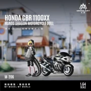 MoreArt Honda CBR1100XX Dinosaur Motorcycle &amp; Doll 1:64 bok scena