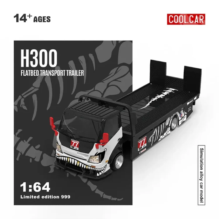 Cool.Car H300 Skeleton Rexy flatbed transport trailer 1:64 przód