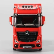PERKA Mercedes Benz Flatbed Transport Trailer RED 1:64 przód detal