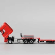 PERKA Mercedes Benz Flatbed Transport Trailer RED 1:64 bok detal