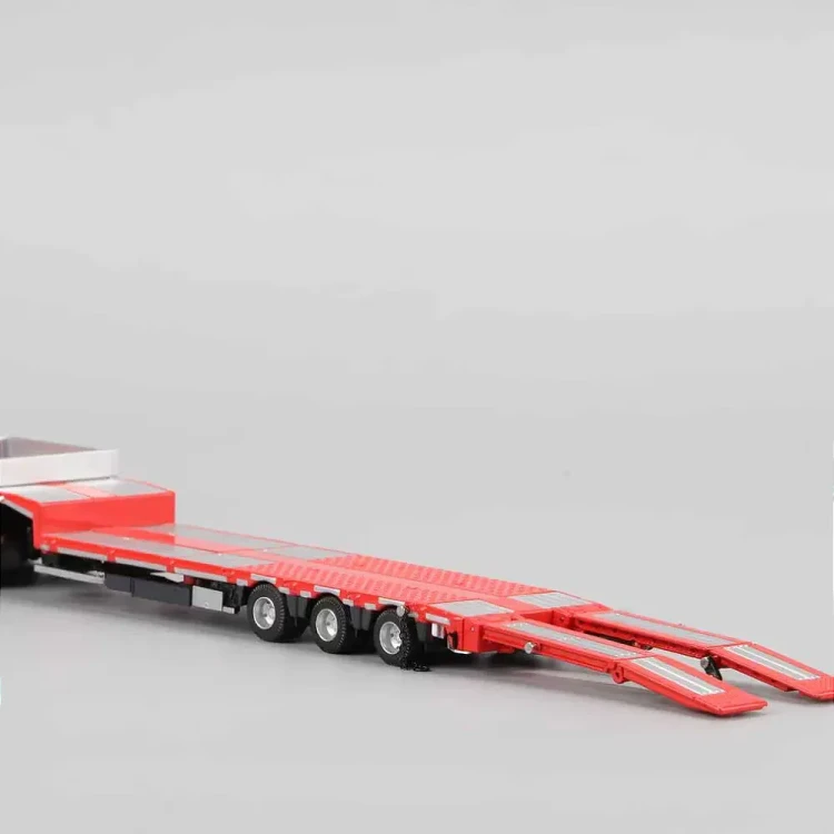 PERKA Mercedes Benz Flatbed Transport Trailer RED 1:64 tył detal