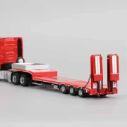 PERKA Mercedes Benz Flatbed Transport Trailer RED 1:64 tył detal 2