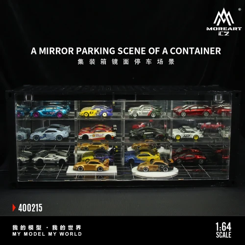 MoreArt M-BOX Garage Parking Diorama LED Poziomowa zamykana Lustro 1:64 przód
