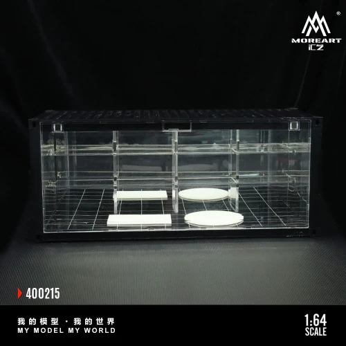 MoreArt M-BOX Garage Parking Diorama LED Poziomowa zamykana Lustro 1:64 przód detal