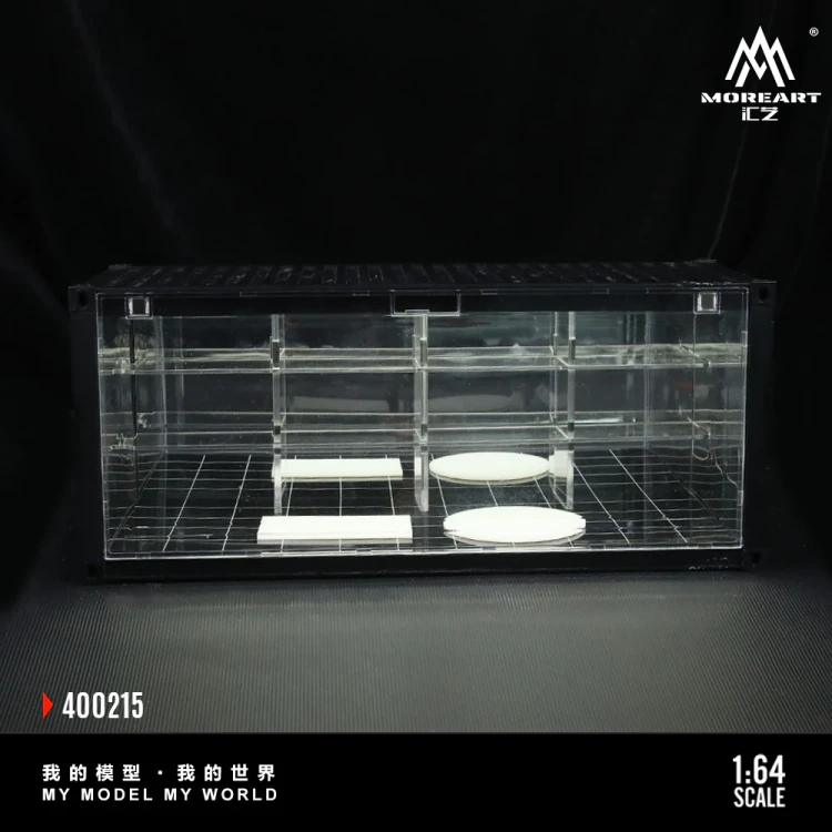 MoreArt M-BOX Garage Parking Diorama LED Poziomowa zamykana Lustro 1:64 przód detal