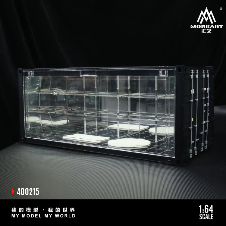 MoreArt M-BOX Garage Parking Diorama LED Poziomowa zamykana Lustro 1:64 bok detal