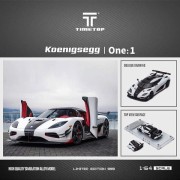 TimeTop Koenigsegg ONE:1 - White Red 1:64 scena