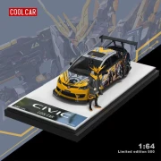 Cool.Car Honda Civic Gundam Series yellow z Figurką 1:64 przód
