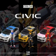 Cool.Car Honda Civic Gundam Series White z Figurką 1:64 seria