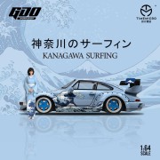 Time Micro x GDO Rauh-Welt RWB Porsche 964 + Figurka Kanagawa 1:64 bok detal
