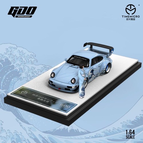 Time Micro x GDO Rauh-Welt RWB Porsche 964 + Figurka Kanagawa 1:64 przód