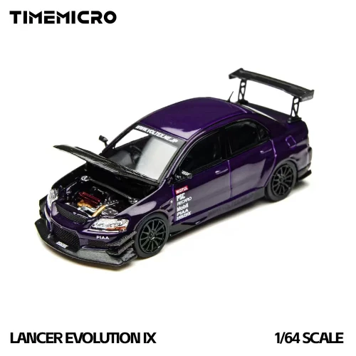 Time Micro x PSC Design Mitsubishi EVO 9 LANCER EVOLUTION IX Fioletowy 1:64 przód detal