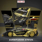Cool.Car Lamborghini AVENTADOR GT EVO V5 Black Gold 1:64 przód scena