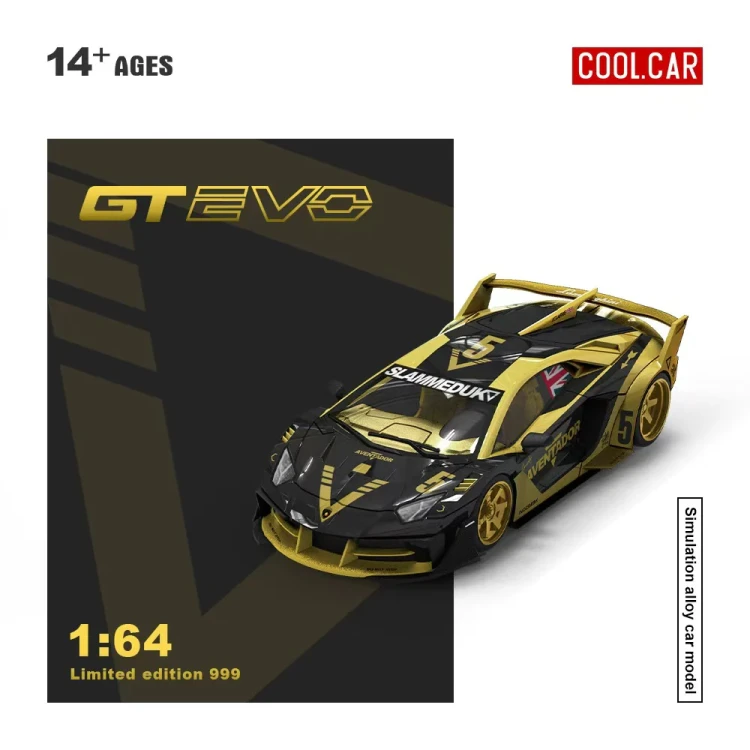 Cool.Car Lamborghini AVENTADOR GT EVO V5 Black Gold 1:64 przód detal